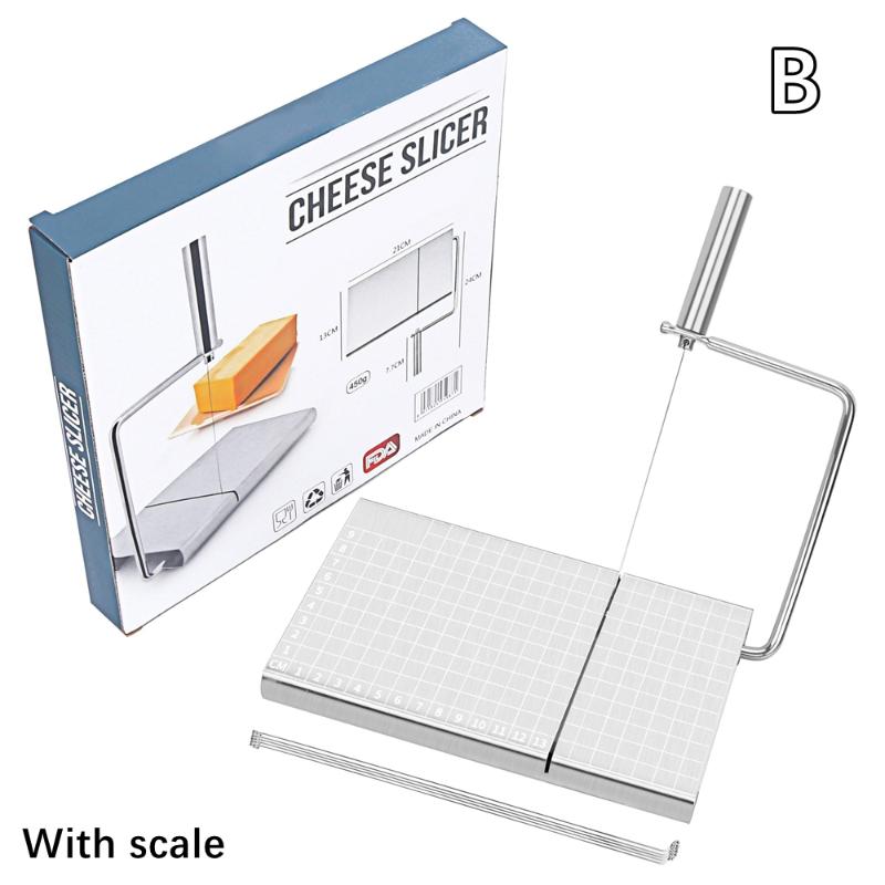 1Pc Cheese Slicer, Stainless Steel Cheese Cutter With Measurements, Heavy Duty Butter Cutter, Baking Tools, Kitchen Gadgets