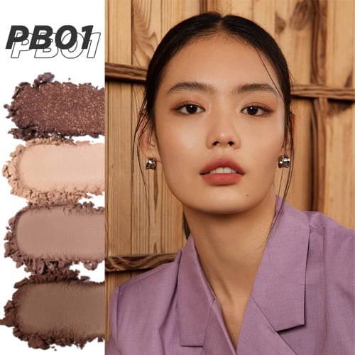 INTO U Tasting Life Eyeshadow Palette Brown Natural Makeup Glitter Lame #PB01