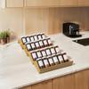 Bamboo Spice Rack For Drawer, 4 Tier Stackable Seasoning Storage Organizer Insert,for Kitchen Condiments Storage Insert(Jars Not Included,9.4"