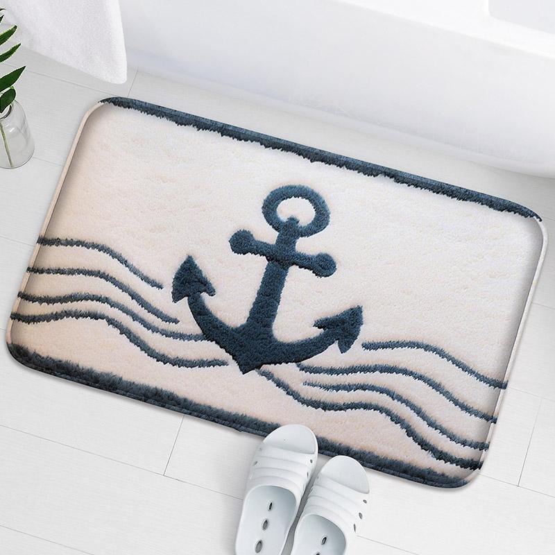 Octopus Pattern Anti Slip Floor Mat, Household Absorbent Foot Mat, Decorative Mat, Bathroom Small Carpet, Soft and Comfortable