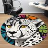 1 Stück Gepard Safari Büro Runder Teppich, Unter Bürostühlen Schlafzimmer Wohnzimmer Heimdekoration, Raumdeko, In Verschiedenen Größen Erhältlich