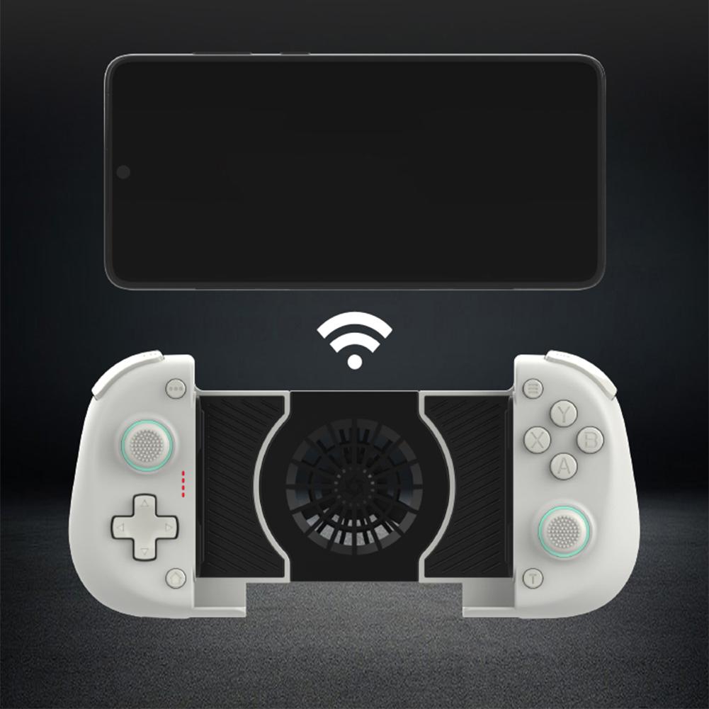 Mobile Phone Gaming Controller Wireless Bluetooth-Compatible Telescopic Gamepad with Cooling Fan for Switch/Android/PC