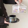 OLOEY Vintage Flower & Bird Bone China Coffee Set