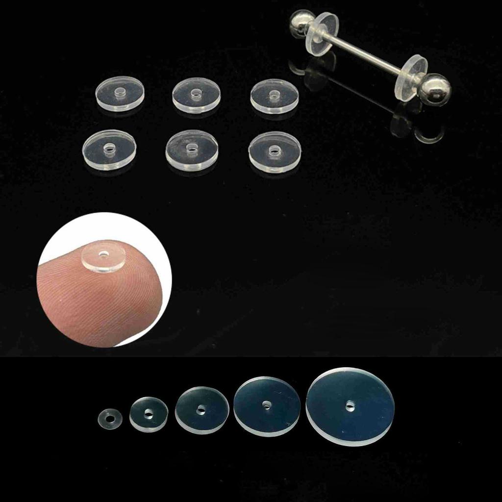 100pcs Stabilizer Earrings Backings Clear Silicone Earrings Back Stopper Practical Healing Discs Pads for Ear Support