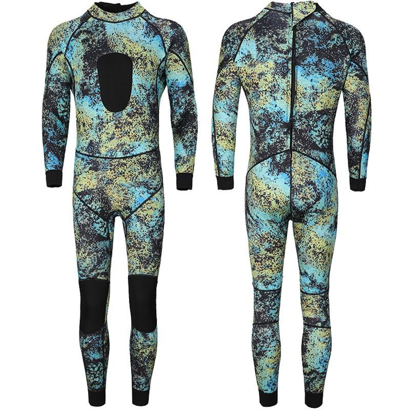 3mm Neoprene Wetsuit Diving Surfing Snorkeling Warmth Full Body Suit Unisex Camo Pattern
