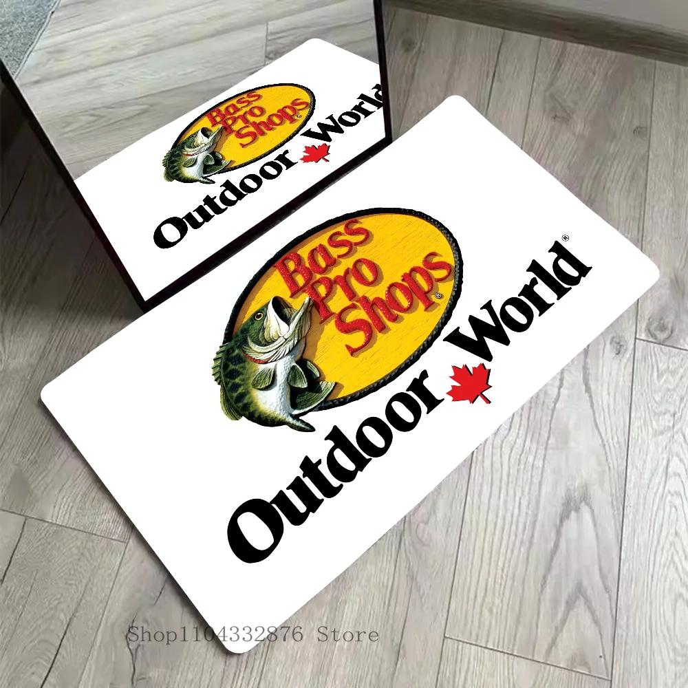 VIKAMA Bass Pro Shops Fußmatte Saugfähig Rutschfest Teppich Heimdekoration Küche Badezimmer Teppich Fußmatte Angeln Jagd Thema
