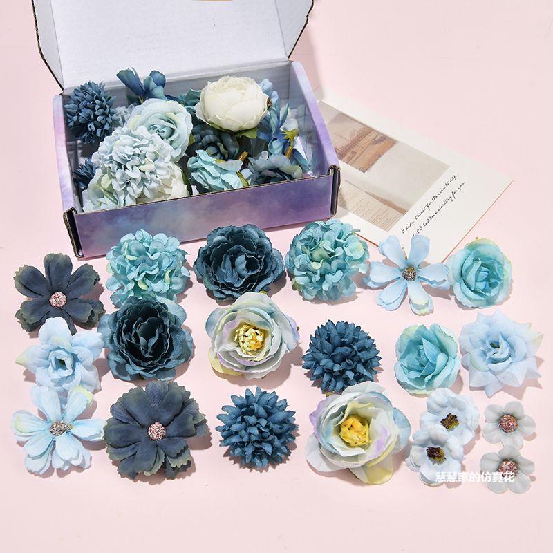 

Искусственные цветы розы и пиона: Аксессуары для волос Ханфу и материалы для DIY Ита-бэга синий