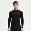 Fila Fitness Simple Fashion Sports Casual Versatile Knitted Long Sleeve T-Shirt Men Tops Deep-Black A11M541203FBK