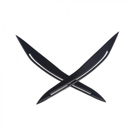 Glossy Piano Black Headlight Eyebrow Cover Trim For BMW 5 Series F10 2014-17