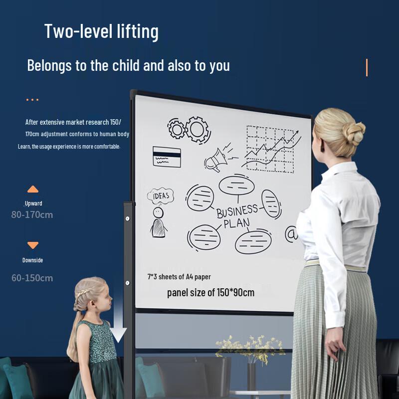 Deli H-Frame Mobile Height-Adjustable Whiteboard