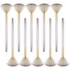 10/20/30 Professional Soft Facial Fan Brushes For Mask Mud Cream, Glycolic Peel & Makeup Application - Esthetician Tools With Champagne Finish