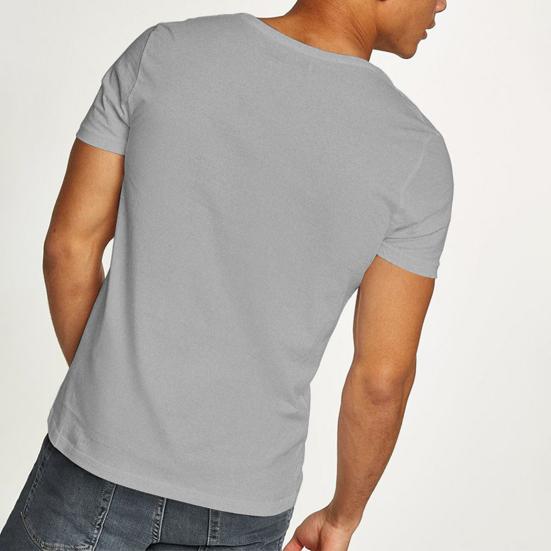 Men T-shirt Deep V Neck Solid Color Slim Fit Pullover Thin Workout Sweat Absorption Mid Length Sports Top Men Clothes