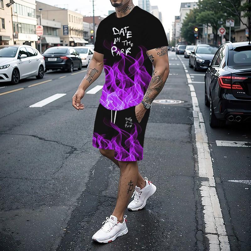 Men's Two-piece Sportswear Short Sleeved T-shirt and Shorts Set Running and Fitness Sportswear 2025 Summer Fashion New Item