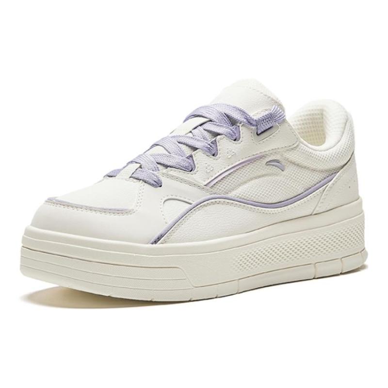 Anta Gentle Breeze Durable Breathable Low-Top Skateboard Shoes Women's Ecru Sneakers 922418065-4