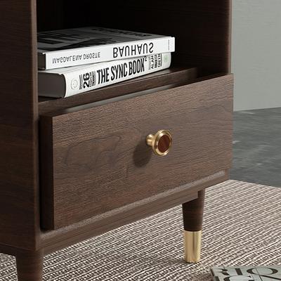 8162 Walnut Wood Cabinet Door Handles Nordic Brass Furniture Knobs Round Ball Pulls for Drawers