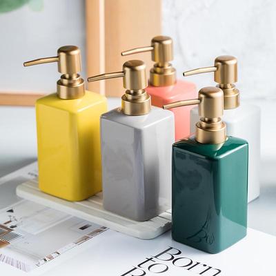 Wiederbefüllbare Keramik-Spenderflasche für Seife, Gel, Shampoo oder Lotion - Hotel Stil