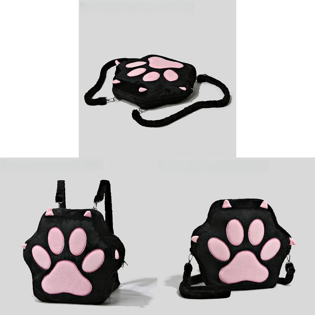 Cat Claw Plush Backpack With Large Capacity For Daily Casual Use