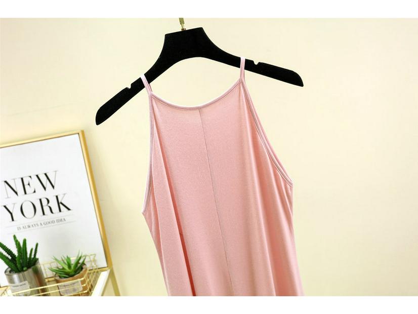 Women's Slim Fit Black Halter Neck Camisole - Summer Side Slit Vest