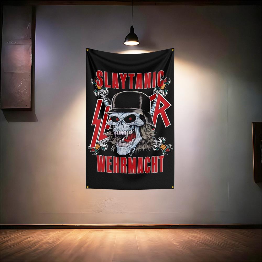 Rock Music Flag 3x5ft For Slayer Fans Banner Hd Print Brass Grommet Garage Bedroom Living Room Dorm Wall Decor Tapestry