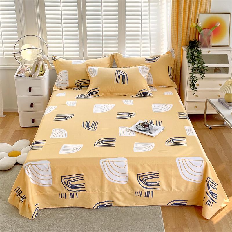 Floral Printed Bed Sheet Set Roses Design Bed Sheets Soft Breathable Fabric Flat Sheet with Pillowcases Queen Size Bedding Set