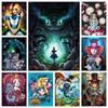 Alice In Wonderland 5D DIY Diamond Painting Mosaic Disney Cartoon Art Cross Stitch Embroidery Rhinestones Home Decor Kids Gift