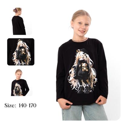 Sweatshirt (Mädchen) – Stilvoller Anime-Druck, Weich & Bequem, Jede Jahreszeit, 6363-036-33-2-3 HC