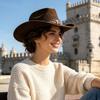 Wide Brim Retro Cowboy Hat Women Men Sun Protection Outdoor Travel Vintage Panama Style