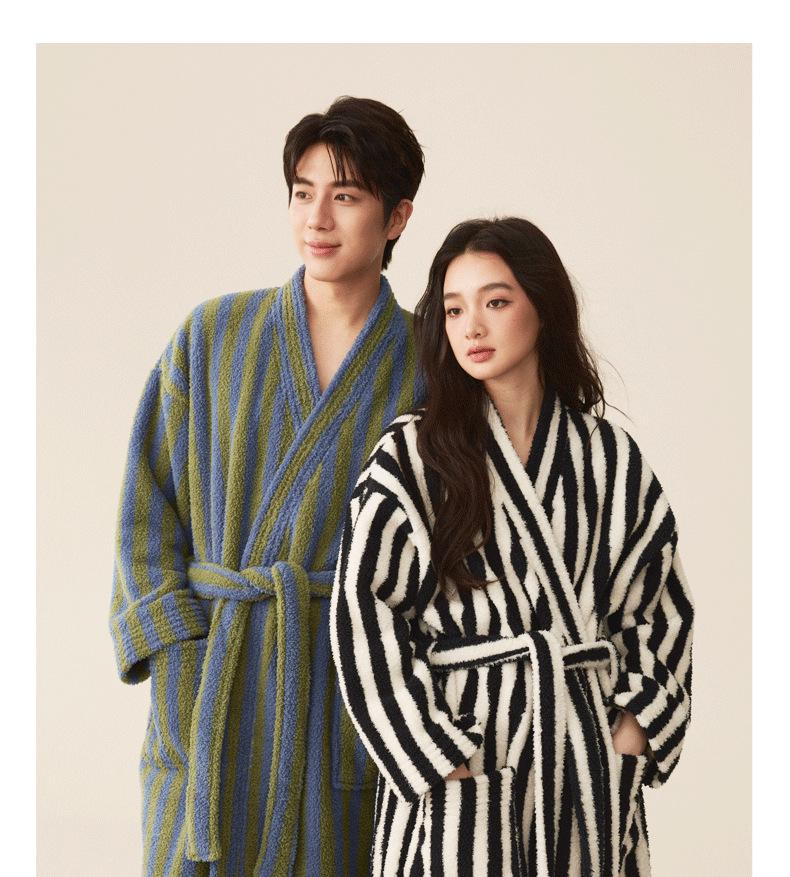 Bata de Franela Polar Coral para Mujer Otoño/Invierno: Bata y Pijama Gruesos, Cálidos, Plus Terciopelo