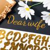 1 Inch Handwritten Letter Sticker Metal Brushed Gold and Silver Party Wedding Card Photo Album Decoration DIY Gold Stamping Sticker