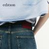 EDITION Women's Low-Rise Cotton Cropped Cuff Straight Jeans
