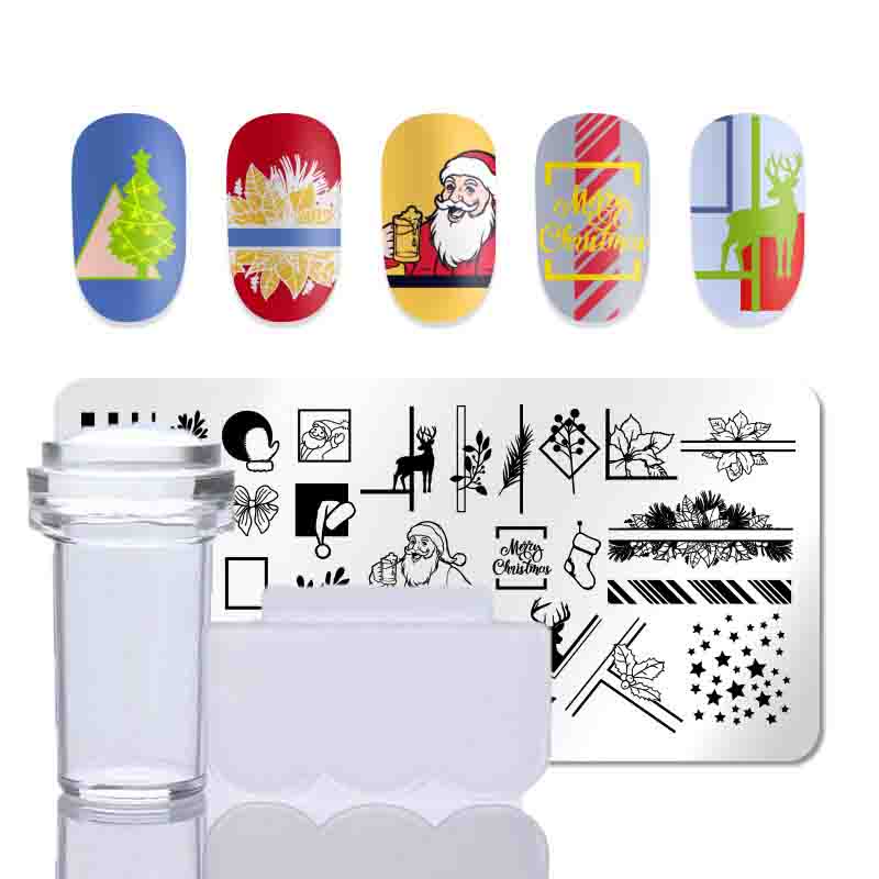 

2 шт./компл., штампы для дизайна ногтей во французском стиле, лист, цветок, трафареты из нержавеющей стали, инструменты для печати изображений для маникюра, 2 шт./компл.