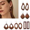 Elegant Wooden Earrings Geometric Design Lightweight And Comfortable Great For Enhancing Fall And Winter Fashion Styles
