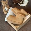 Cute big round head velvet warm cotton shoes fluffy snow boots women's autumn and winter models