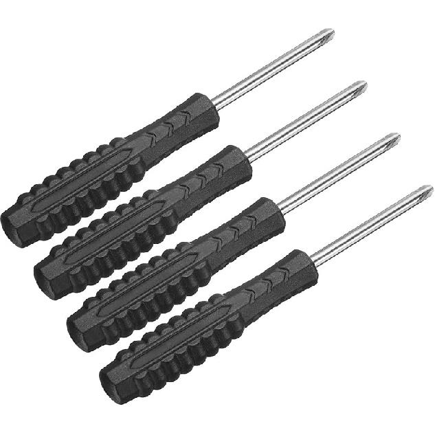 uxcell 4pcs Mini Phillips Screwdriver 3.0mm 98mm Length Micro Precision Cross Head Screw Driver with Non-Slip Handle for Watch Eyeglasses Electronics