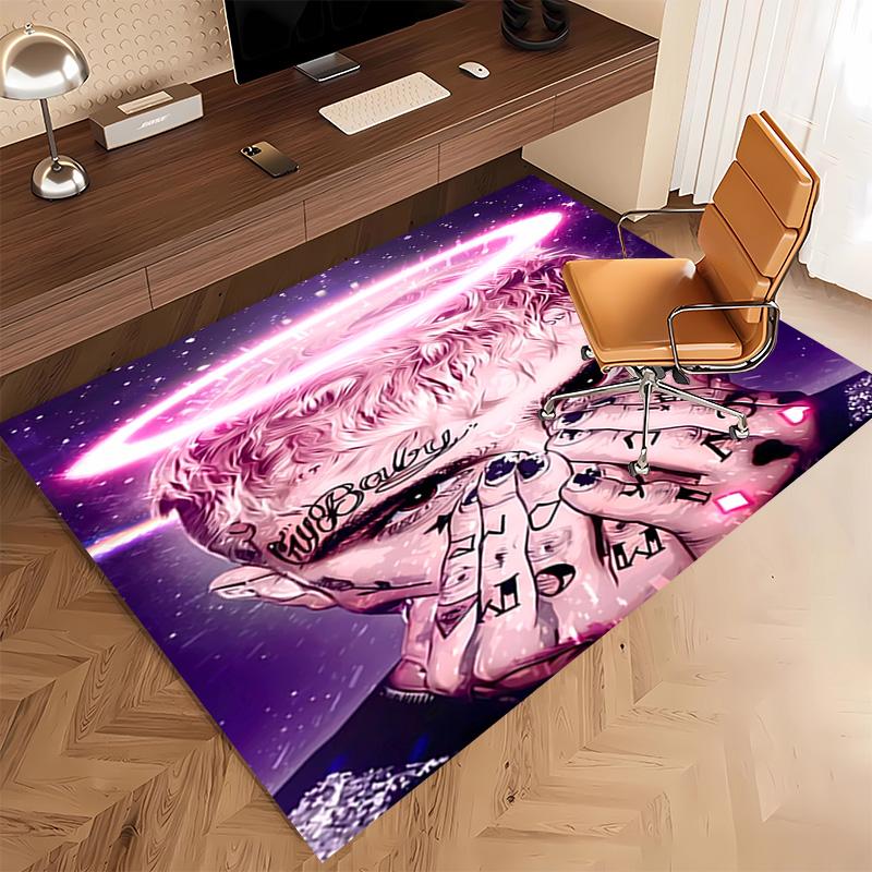 1 Stück Lil Peep Druck Teppich - Weich, Waschbar, Rutschfest, Innenmatte, Wohnzimmer, Home Office Dekorativer Teppich, Büro Dekorativ