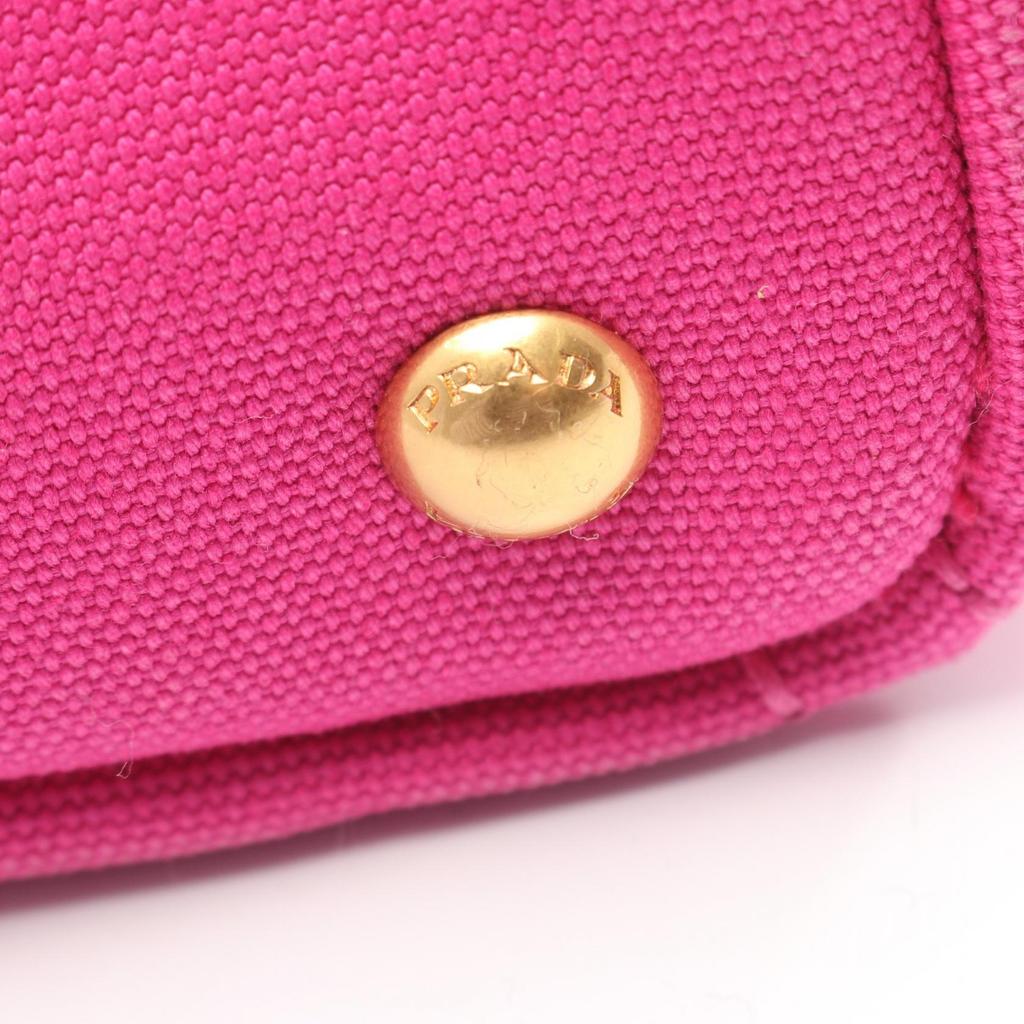 Used PRADA CANAPA Canapa Handbag Canvas Pink Used Women