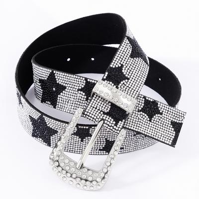 Japanese And Korean New Hot Diamond Star Shaped Belt For Women Personalized Versatile Hip Hop INS Style Jeans Belt