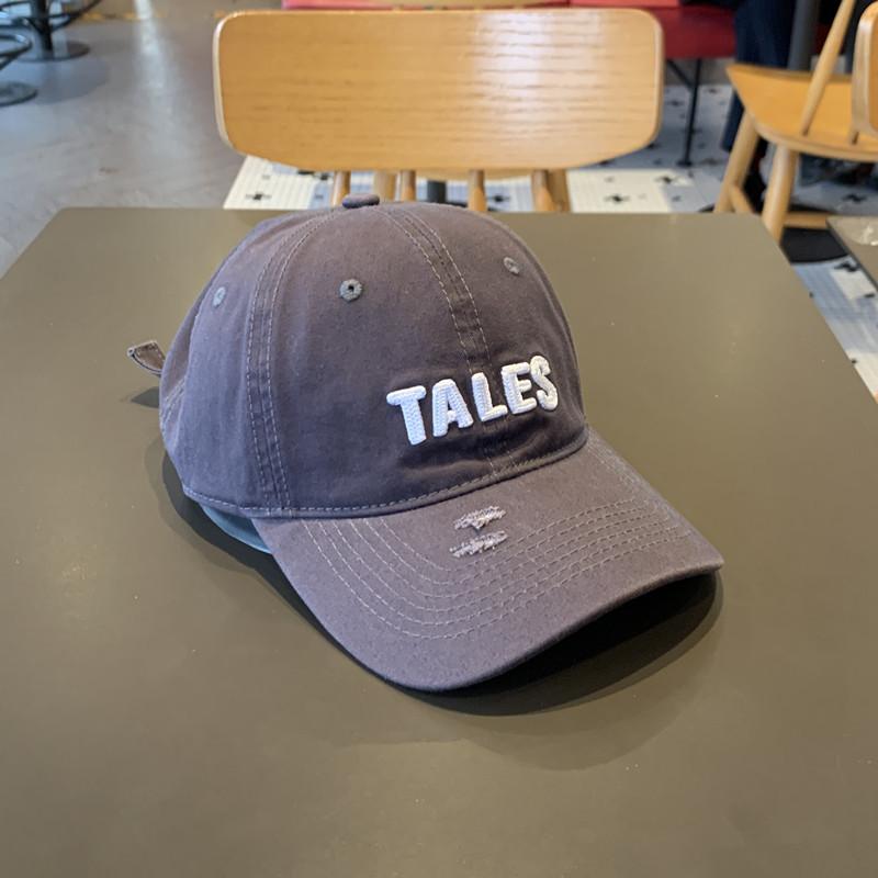 

Summer new women s casual letter ripped baseball cap wide brim men s trendy peaked cap Adjustable серый