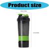 500ML 3 Schicht Protein Shake Flasche Große Kapazität Wasserflasche Plastik Mischbecher Fitness Sport Wasserbecher Langlebig