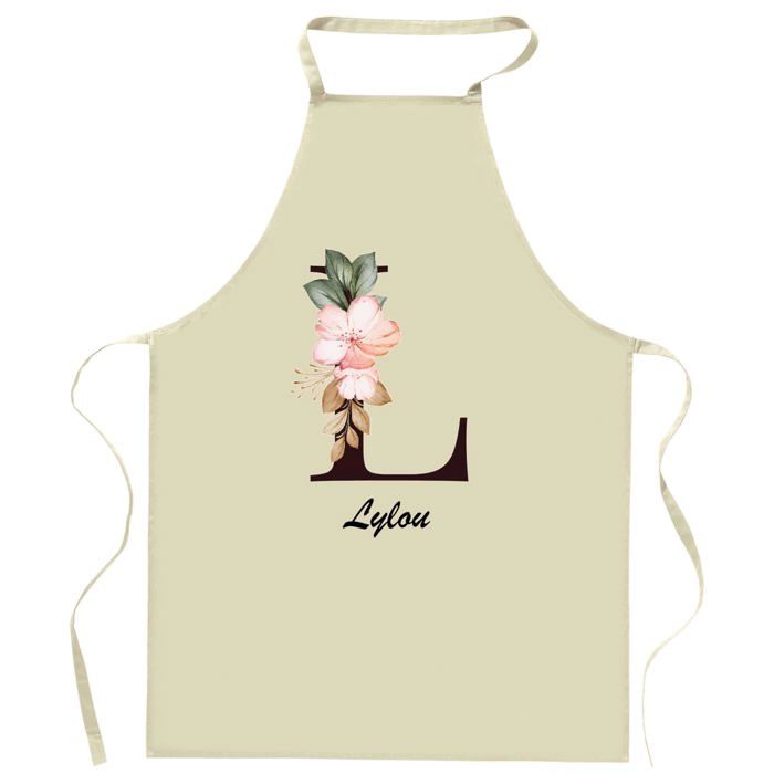 Tablier de cuisine - Lylou Lettre - Impression bretonne - Coton résistant - Liens ajustables