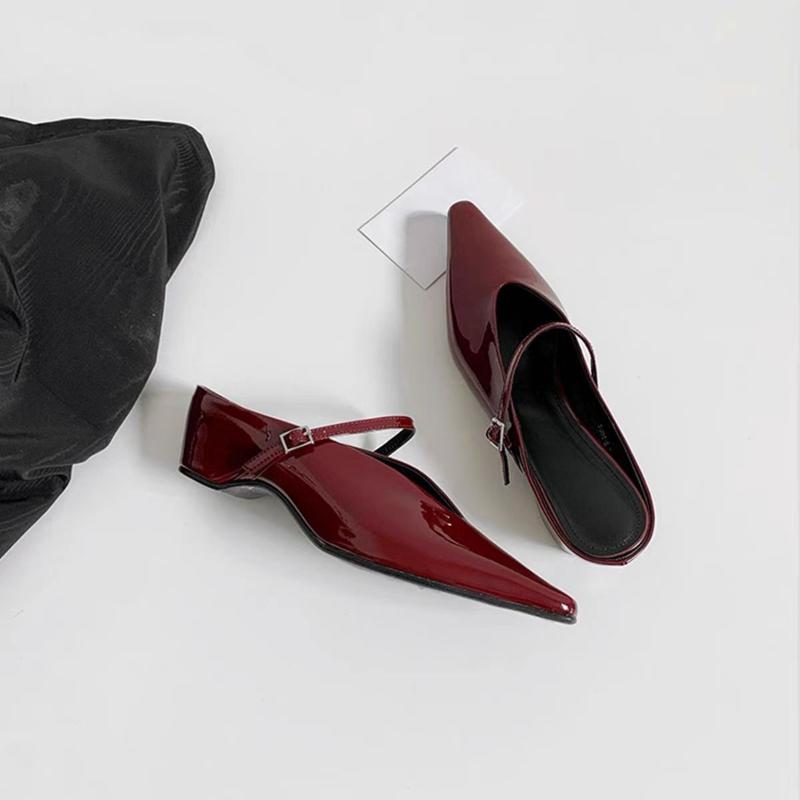 Fashion Elegant Pointed Toe Women Slippers Fashion Mules Shoes Heeled Sandals 2025 Designer Slides Summer New Luxury Flip Flops Mujer