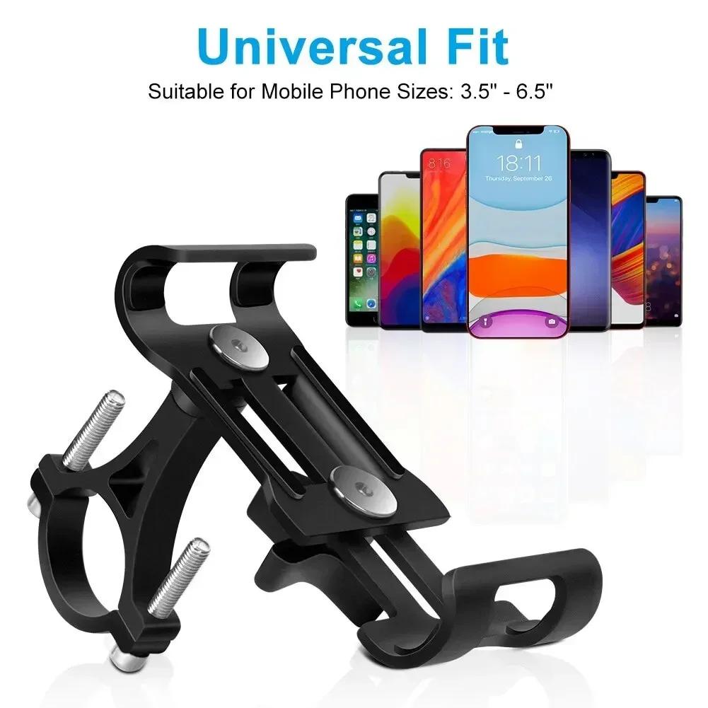 Universal Aluminum Bike/Motorcycle Phone Mount - 360° Adjustable Heavy-Duty Bracket for GPS Navigation