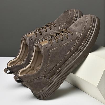 Neue lässige Lederschuhe Britischer Stil Koreanischer Stil Retro Weiche Sohle Atmungsaktiv Übergröße Echtes Leder Erhöhende Schuhe