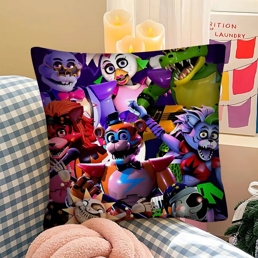 F-Five N-Nights At F-Freddys Game Pillow Case Square Pillow Bedroom Sofa Leisure Comfort Cushion Car Living Room Home Decoration