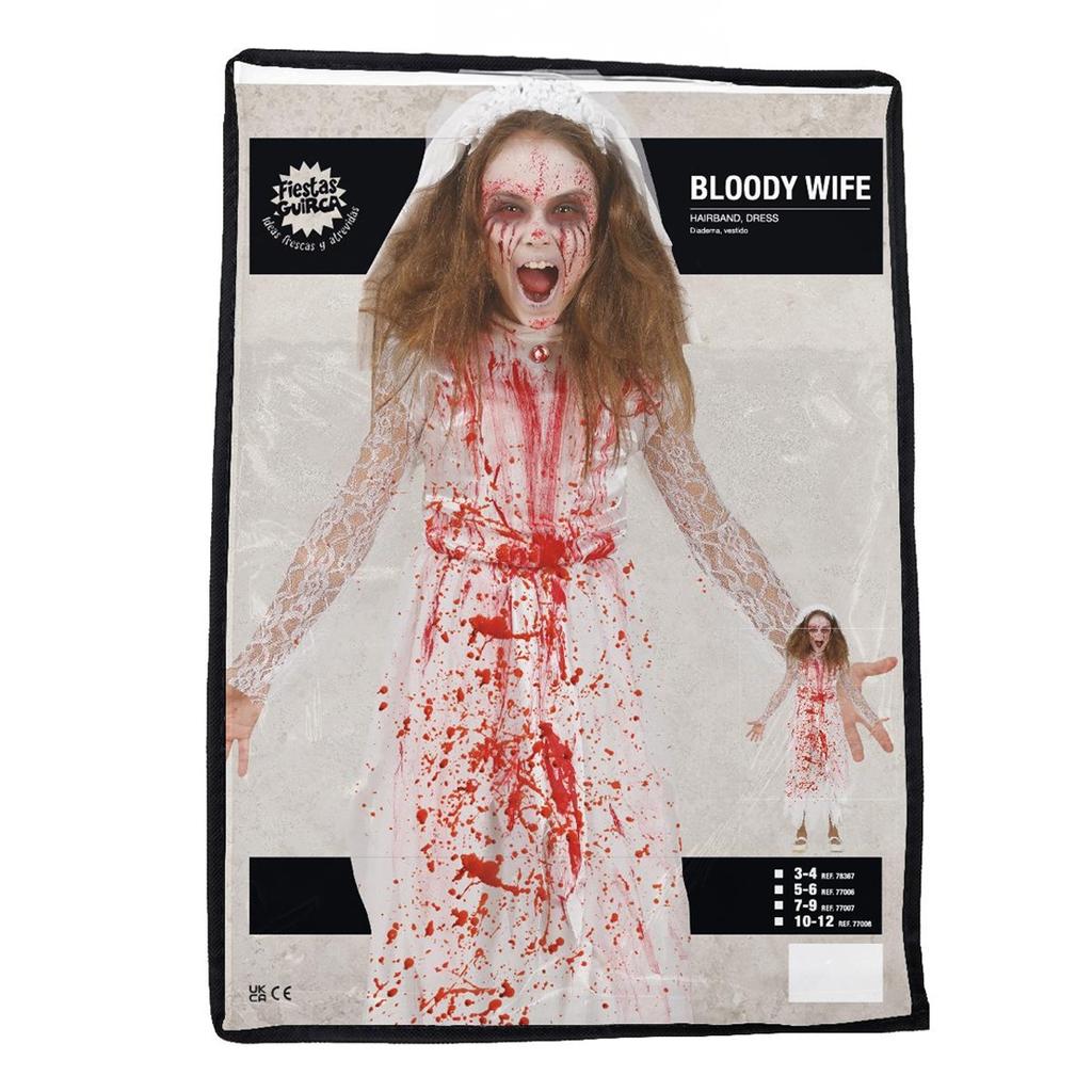 Fiestas Guirca Mädchen Blutige Ehefrau Kostümset