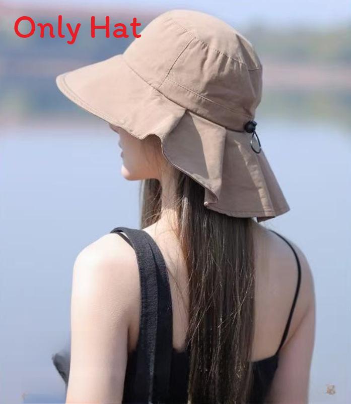 Outdoor Sunshade Hat With Wide Brim And Polyester Fabric For Hiking