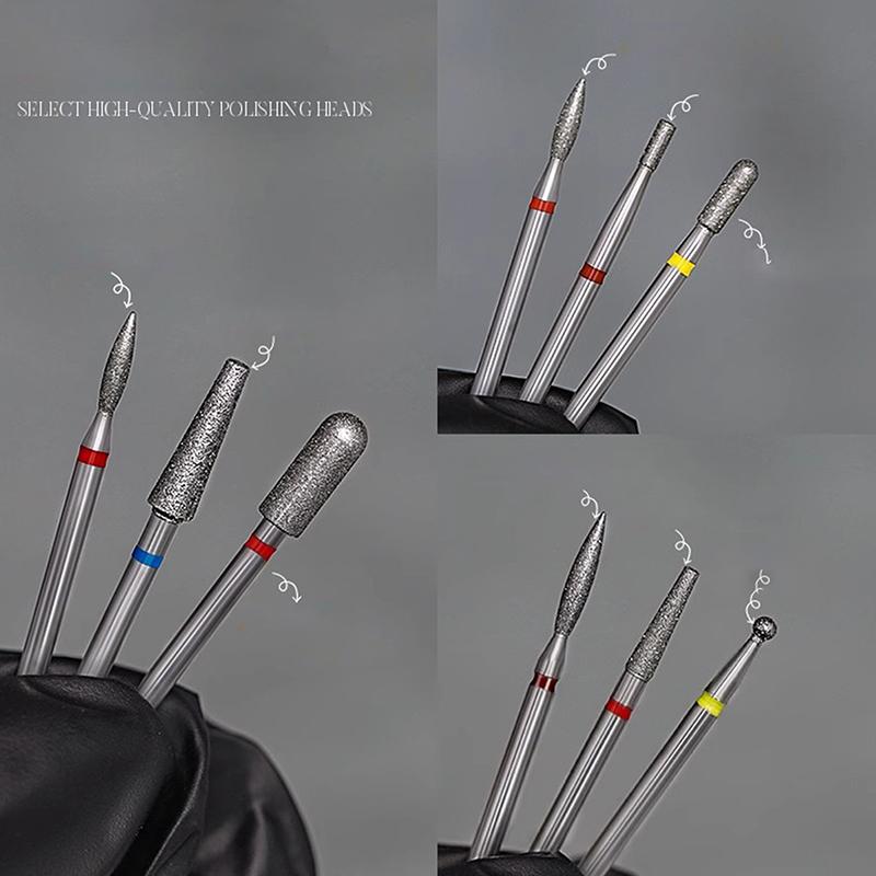 Diamond Nail Drill Bit Mill Cutter All For Manicure Machine Bit Tools Accessories Cuticle Clean For Removing Nail Gel