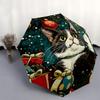 1pc Christmas Cat Automatic Open/CloseUmbrella-CuteUmbrella with Cute Design, Portable 3-Fold Compact Umbrella for Men & Women, Valentine's Day M