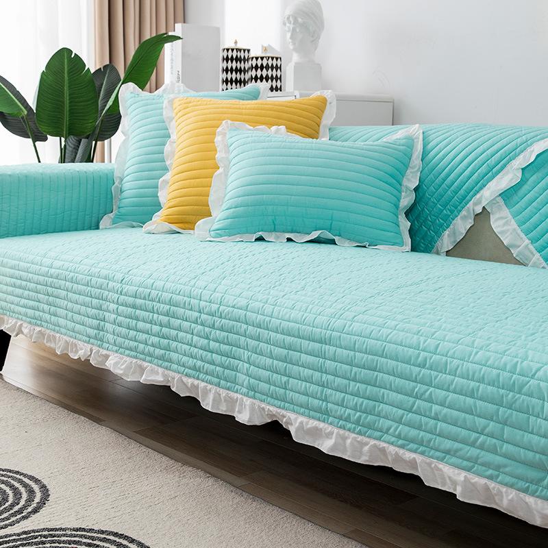 Korean Style Fairy Princess Style Cotton Sofa Cushion Four Seasons Universal Non-Slip Sofa Cover All Inclusive Cushion Cover Towel