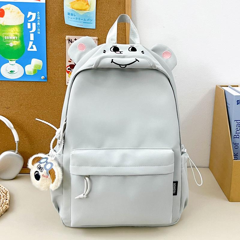 Schoolbag1011 new ins trendy solid color simple and versatile large capacity middle school students students travel backpack